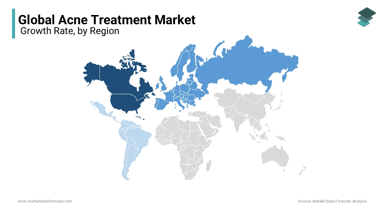 North America led the acne treatment market in 2023, with the U.S. holding the largest share.