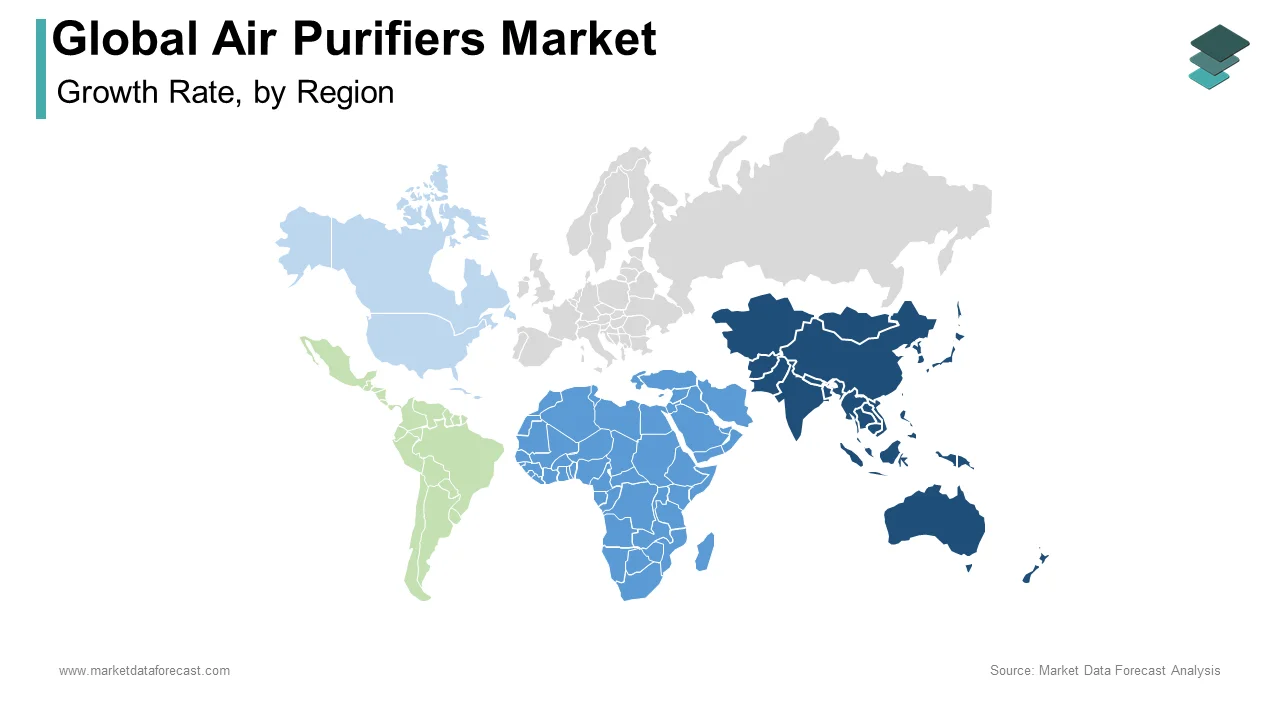 Asia-Pacific held the dominant global air purifiers market share in 2024.