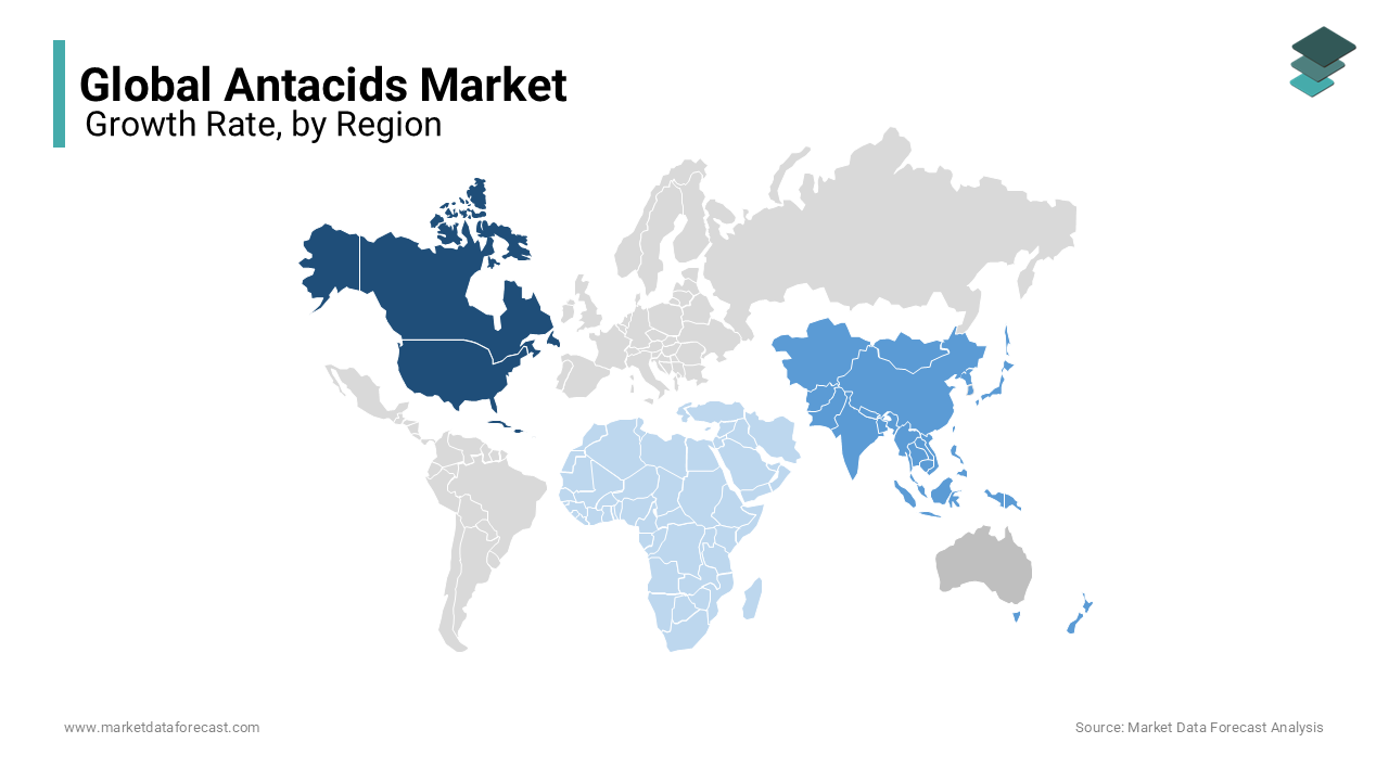 North America leads the antacids market, followed by Europe, and steady growth in APAC