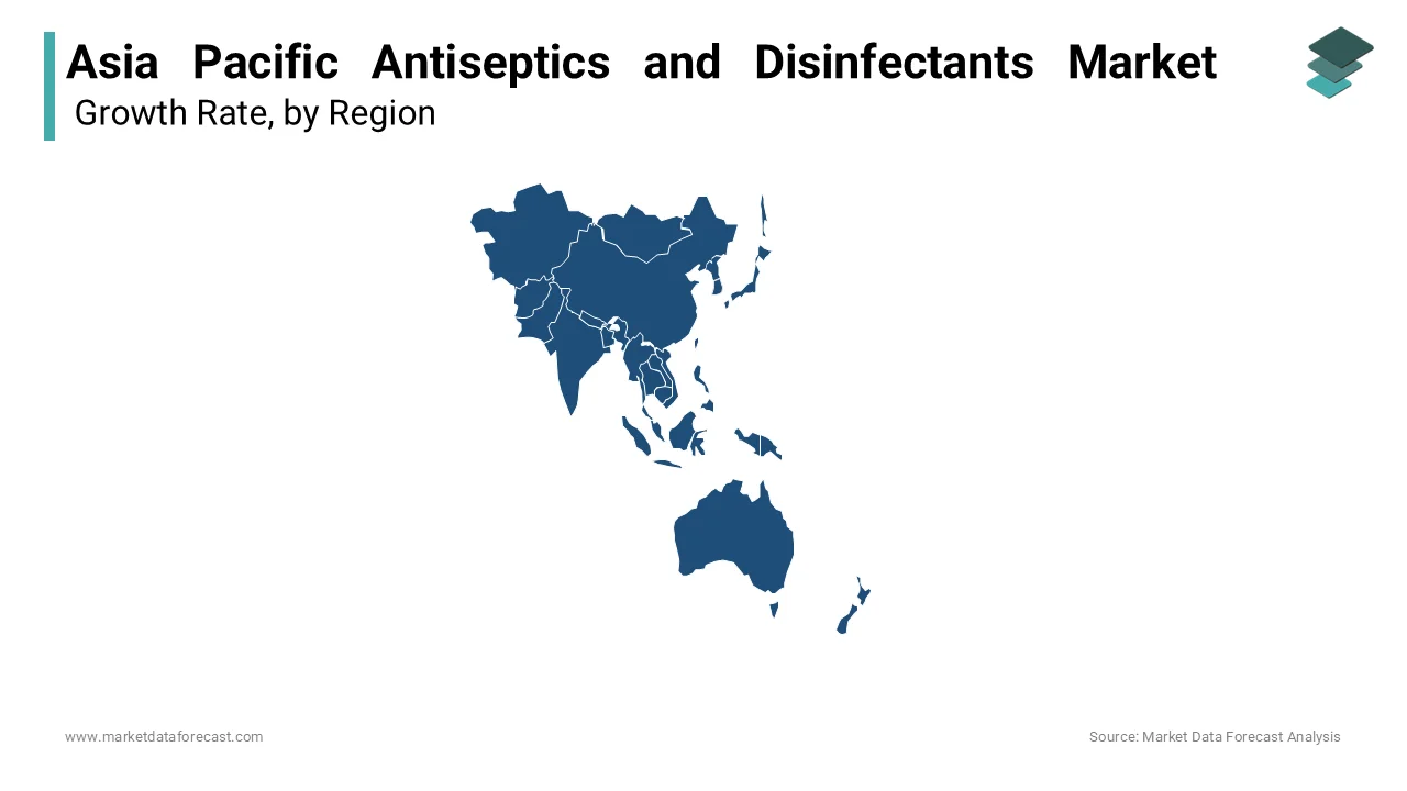 India leads the APAC antiseptics & disinfectants market in 2023, followed by China and South Korea.