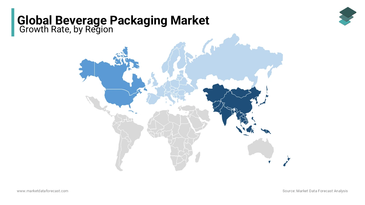 The beverage packaging market in Asia Pacific is one of the fastest growing during forecast period