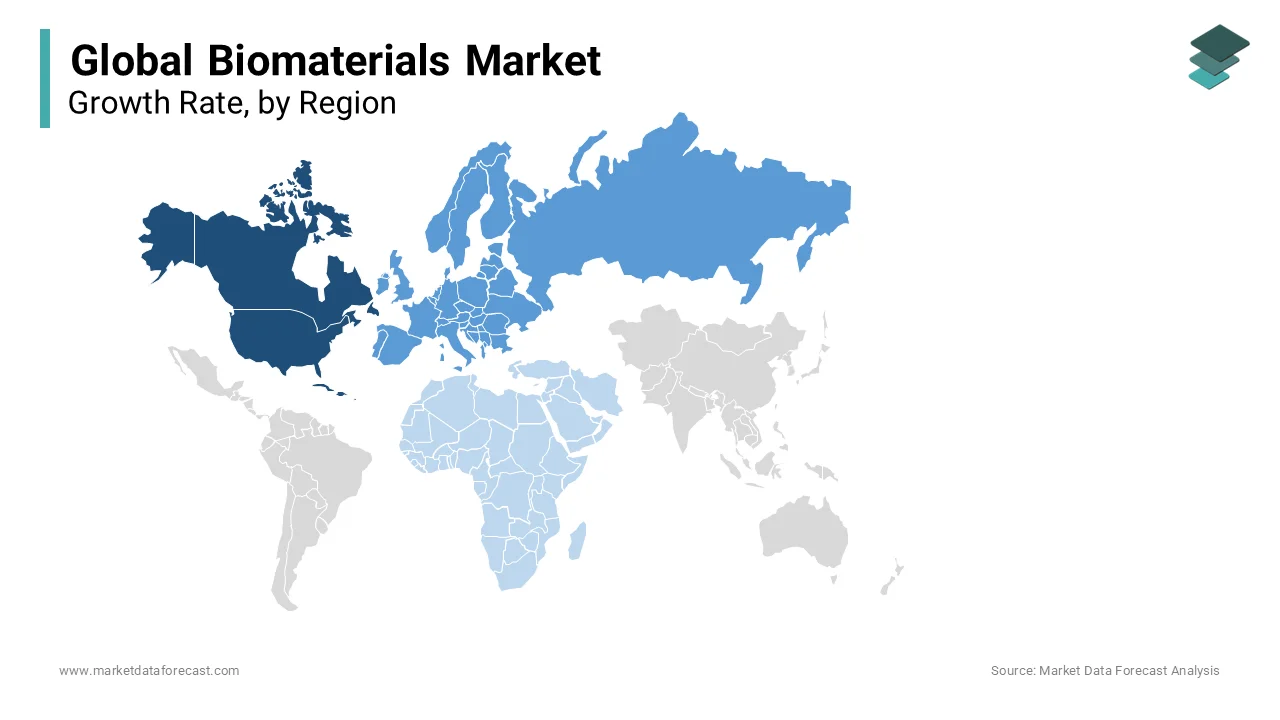 During the forecast period, North America is set to remain at the forefront of the biomaterials market.