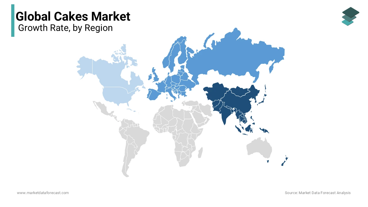 The Asia Pacific is experiencing rapid growth in the cakes market