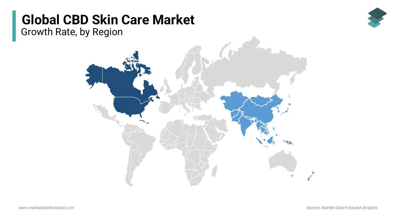 North America captured the leading share of the global CBD skin care market in 2023.