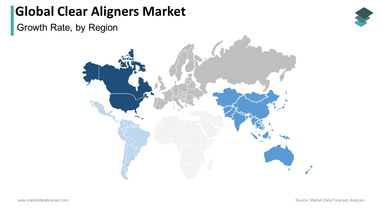 North America accounted for the highest revenue share in the clear aligners market in 2024.