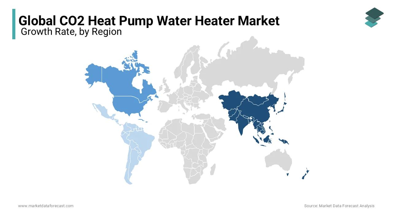 APAC is largest global CO2 heat pump water heater market due to increasing government initiatives.