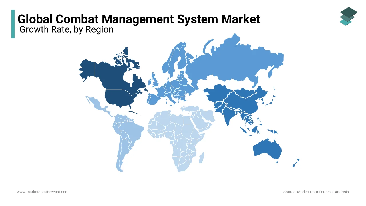 North America led the combat management system market with 38.6% of share in 2024.