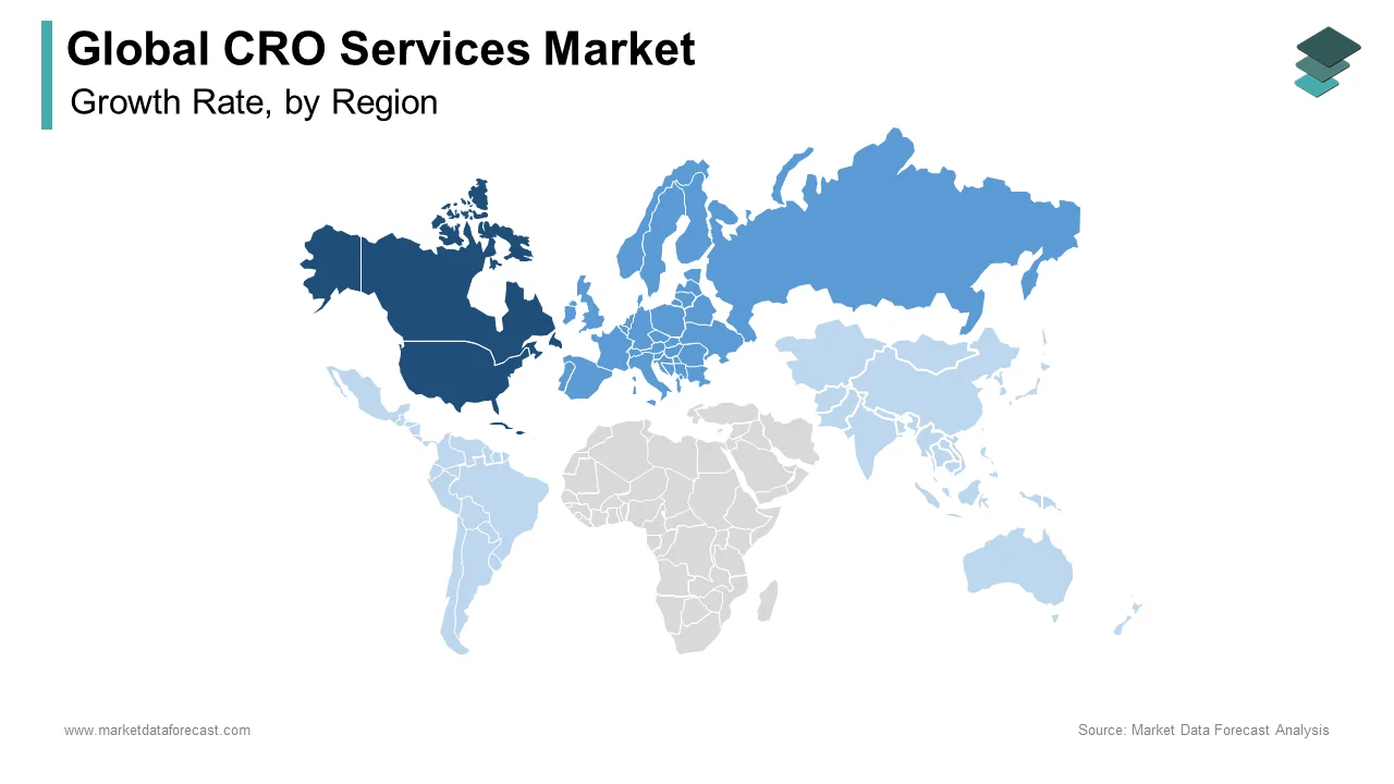 The North American region had the largest share of the global CRO services market in 2024.