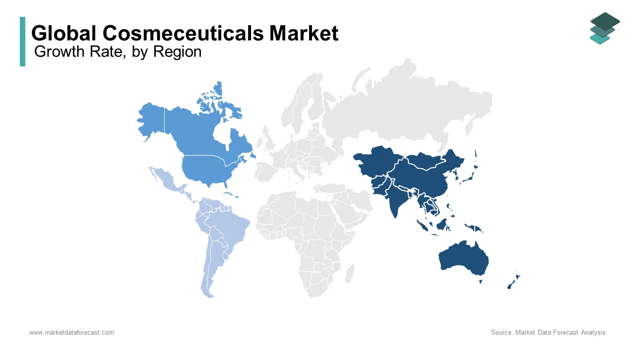 Asia-Pacific dominated the global cosmeceuticals market share in 2024.