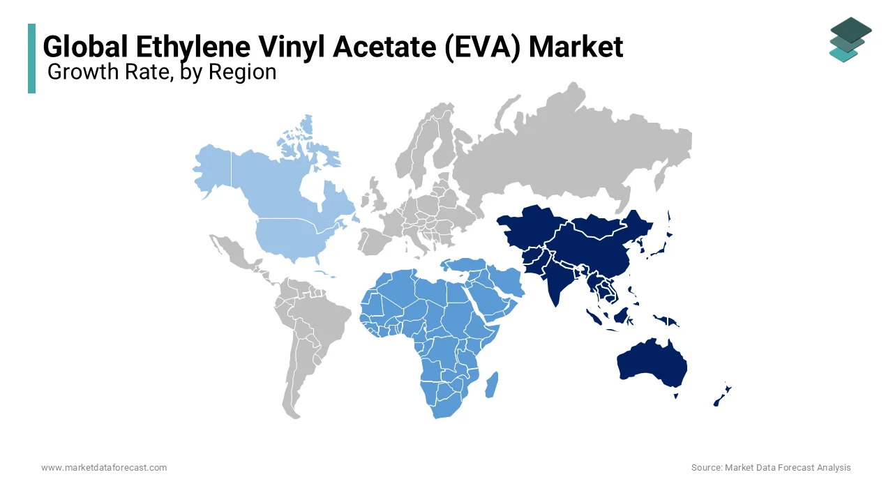 Asia-Pacific dominated the EVA market by holding 45.7% of the global market share in 2024.