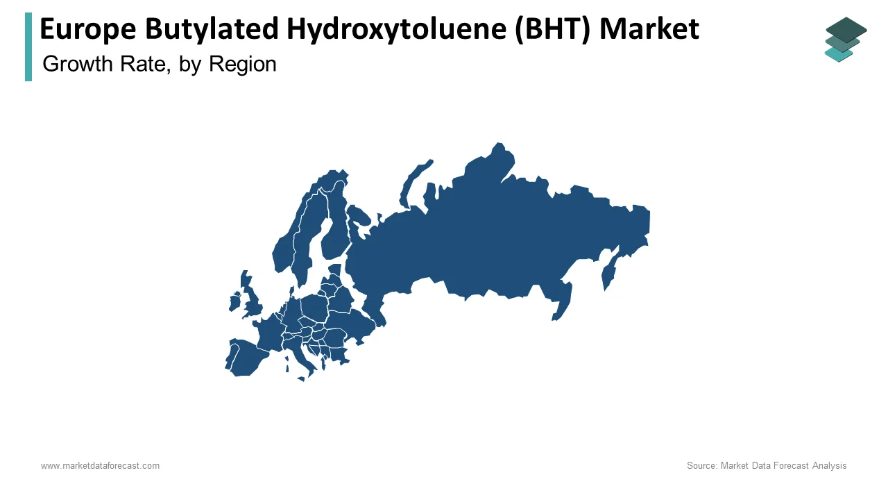 Germany captured the leading share of the butylated hydroxytoluene (BHT) market in 2024.