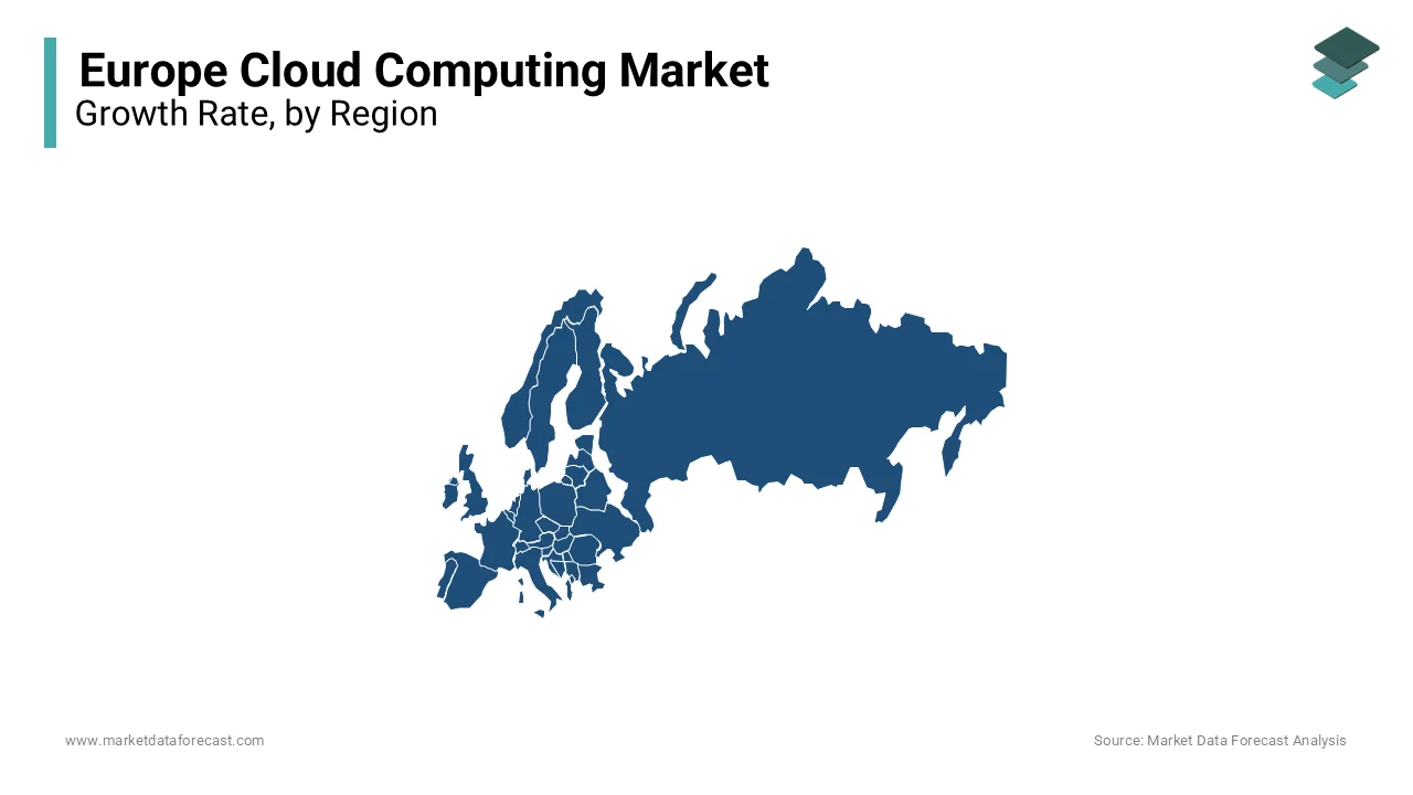 The UK dominated the Europe cloud computing market in 2024 and is estimated to grow at a prominent CAGR during the forecast period.