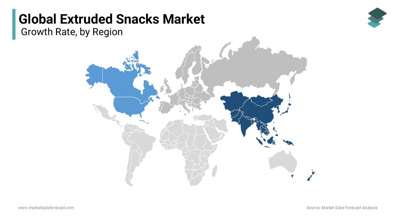 Asia-Pacific region will accelerate the growth of the extruded snack market worldwide during the forecast period