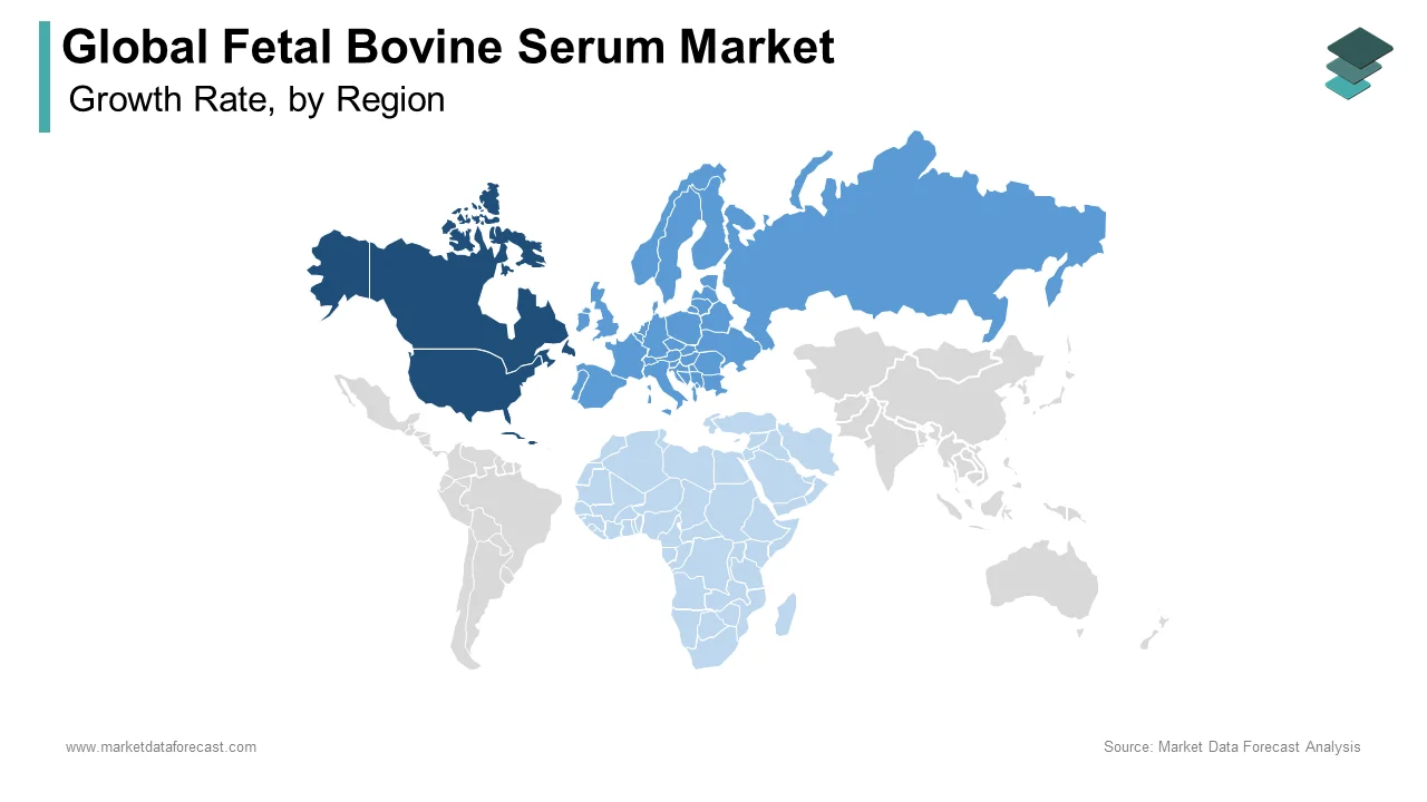 North America captured the leading share of the fetal bovine serum market in 2023.