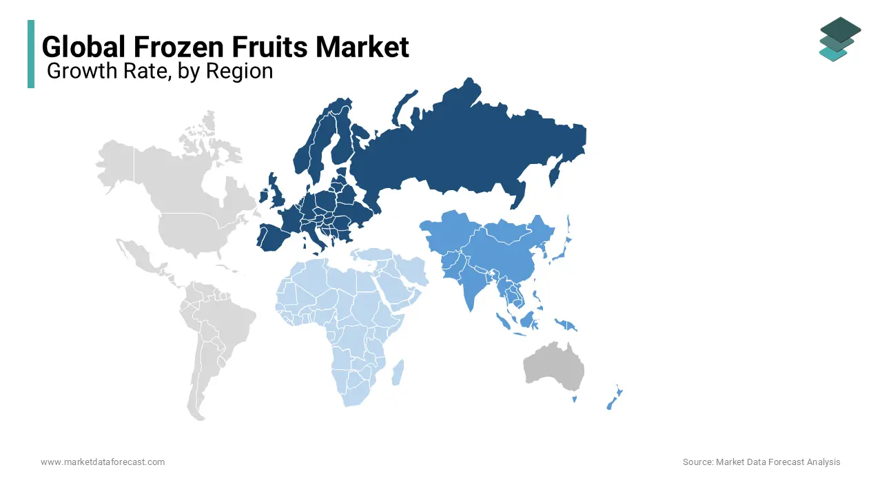 Europe and North America are expected to have a large share of the global frozen fruit and vegetable market during forecast