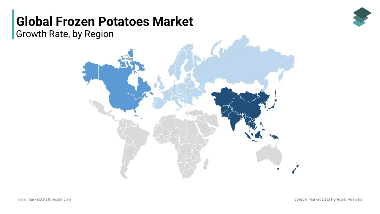 Asia Pacific and North America are the prominent areas boosting the growth of the frozen potato market during forecast