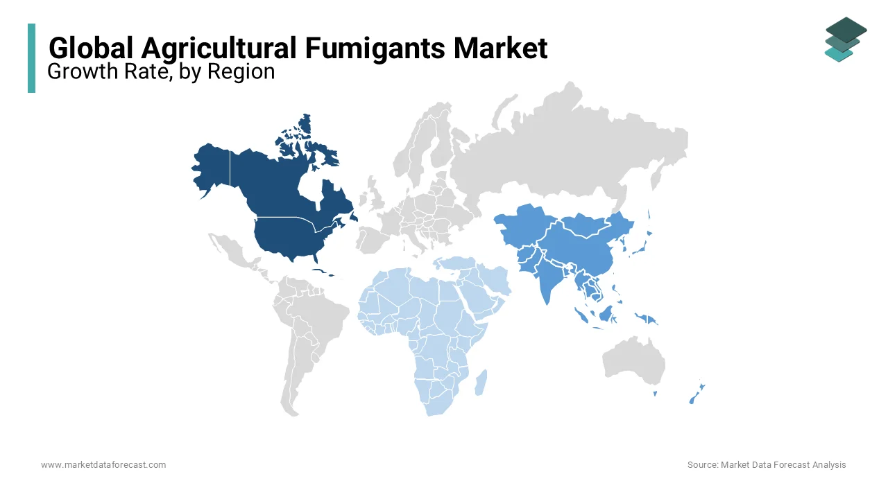 North America dominated the global agricultural fumigants market owing to the rising emphasis on food safety and supply among farmers