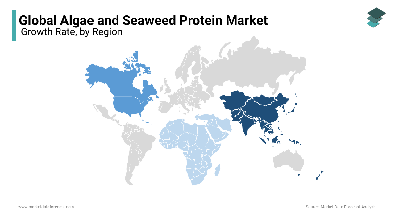 During the global market the Asia Pacific region was dominated the algae and seaweed protein market in 2023