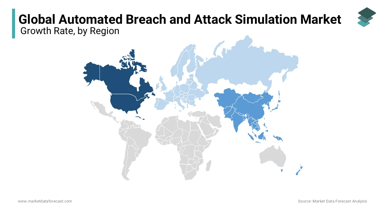 North America's automated breach and attack simulation market is leading, with the dominant share.