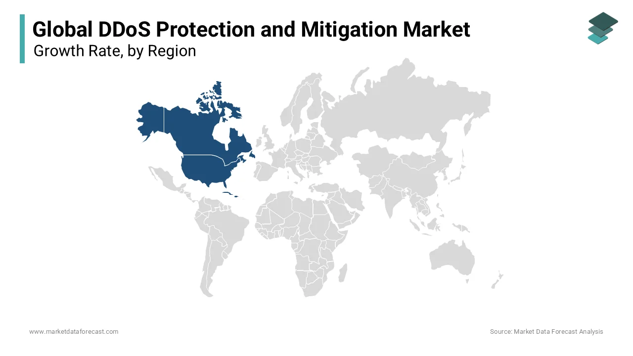 North America is projected to be the largest market size in the DDoS protection & mitigation market.