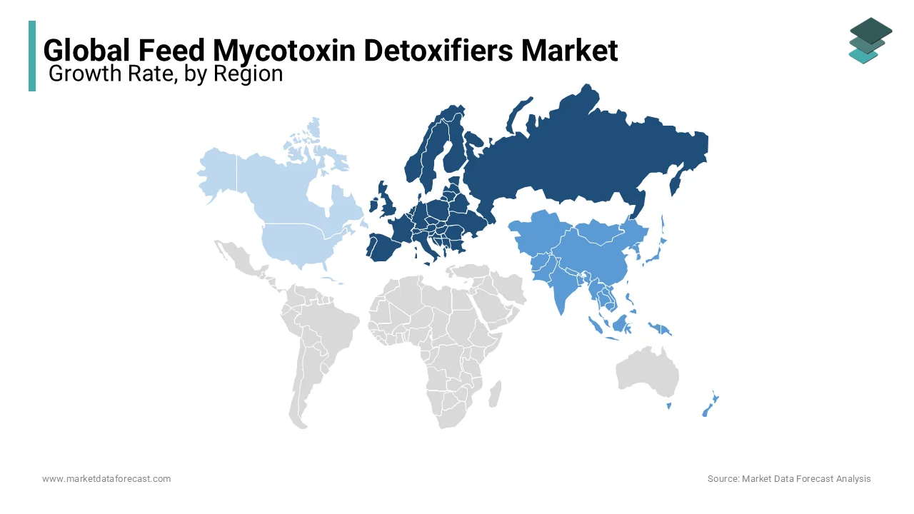 Europe is largest market of the feed mycotoxin detoxifier market and is going to sustain its position in the global market during the forecast period