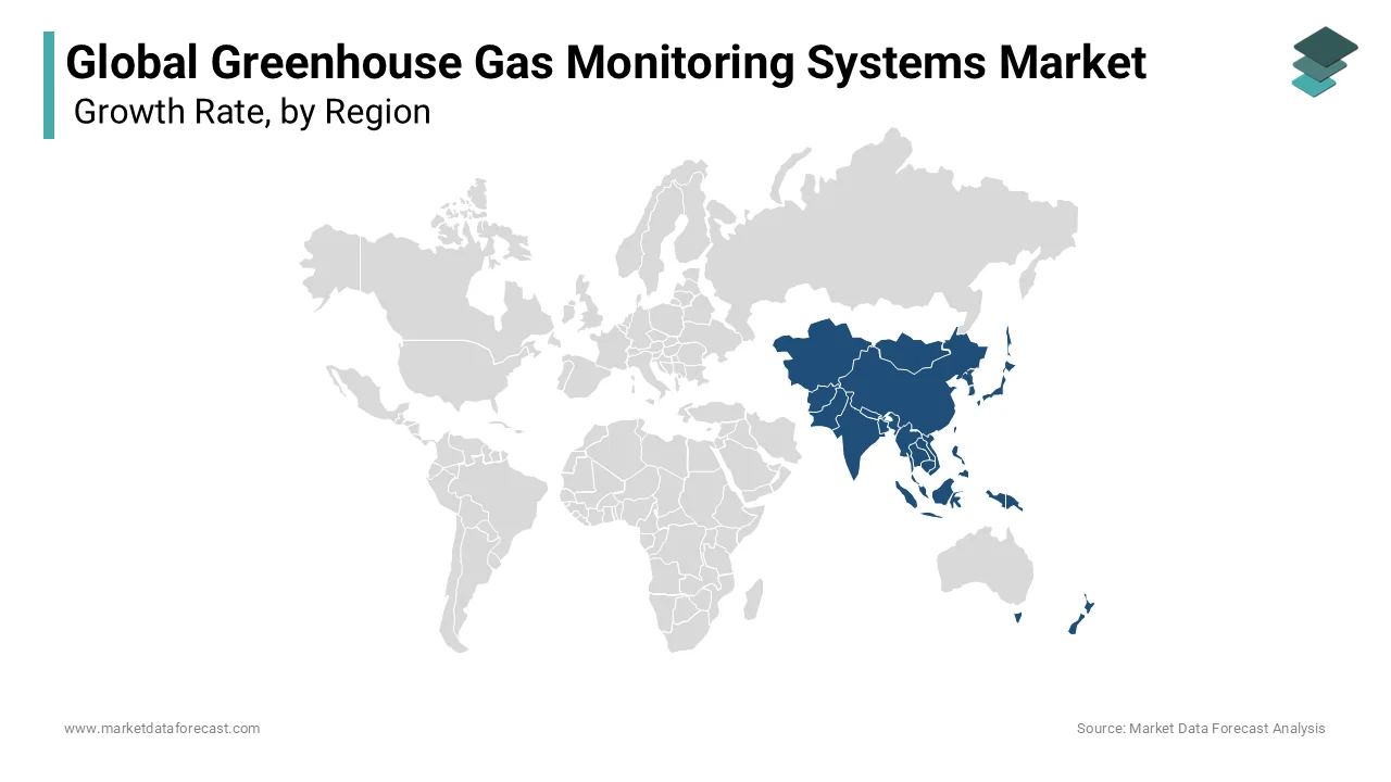  The APAC region is anticipated to dominate the global greenhouse gas monitoring systems market.