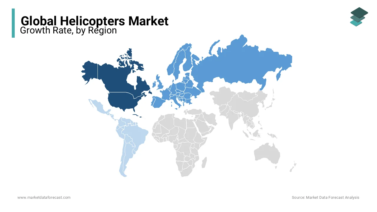 North America dominated helicopters market during the foreseen period.