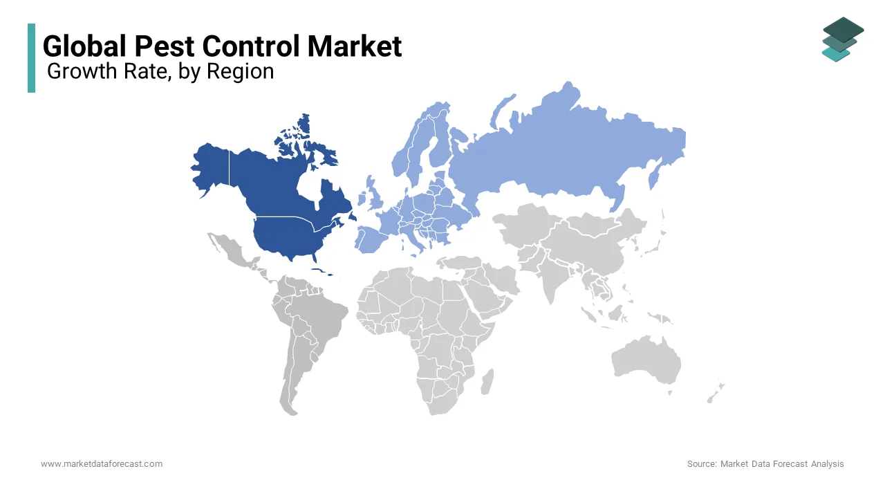 North America is dominant in the global pest control market due to the region's large population