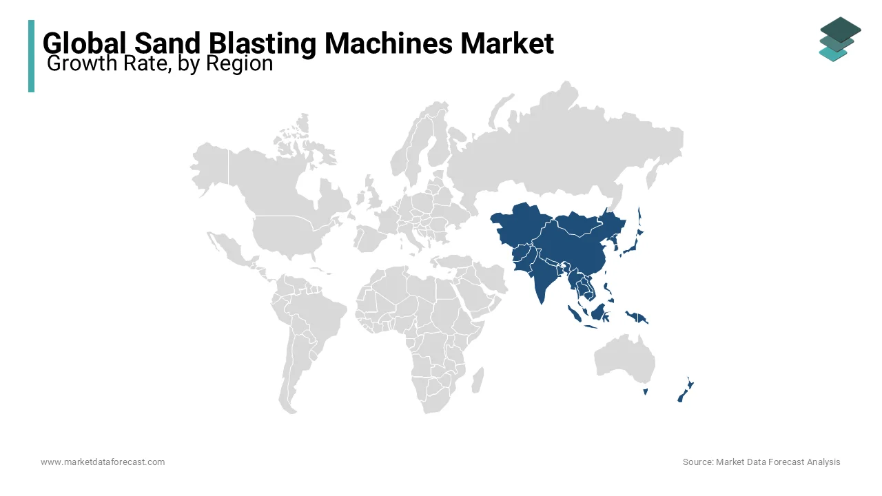 The APAC area is relied upon to hold the main shares in the worldwide sandblasting machines market.