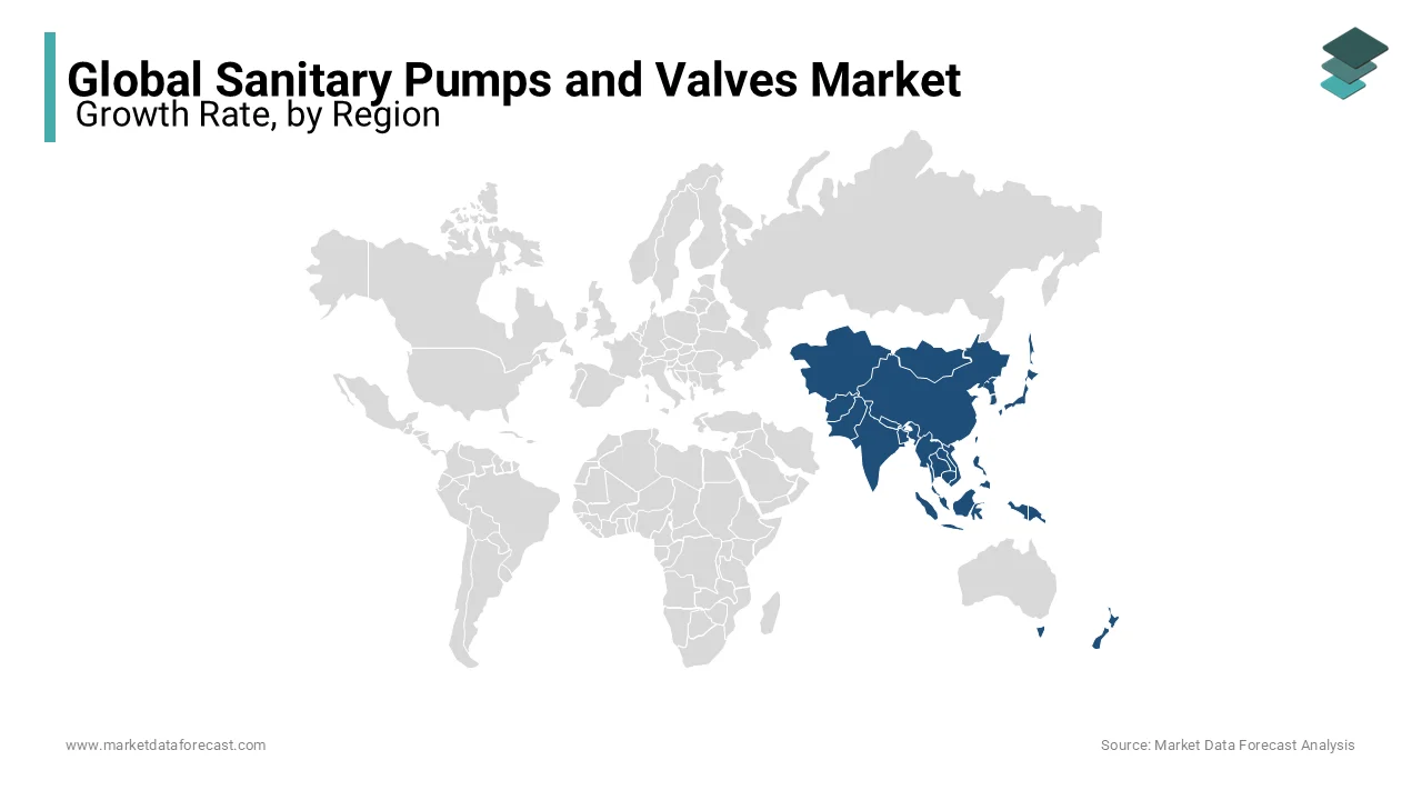 APAC is expected to lead the global sanitary pumps and valves market during the foreseen period.