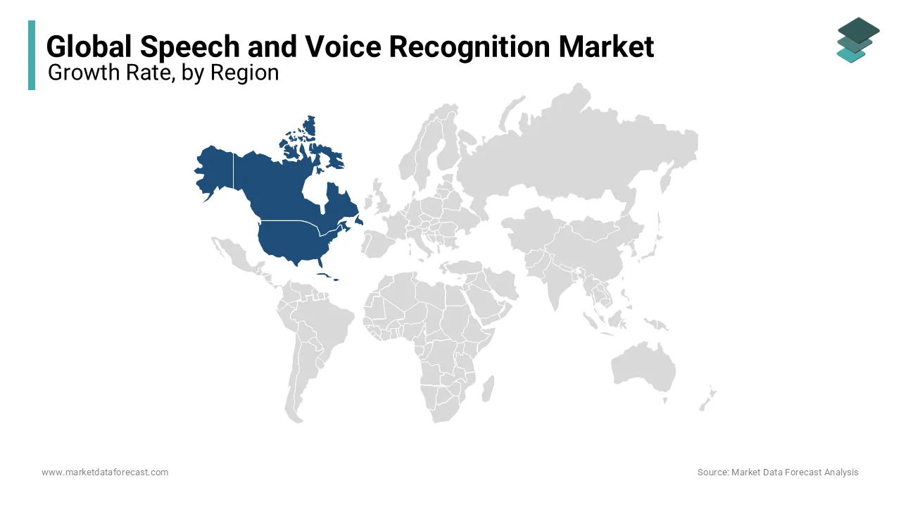 North America's speech & voice recognition market represents the largest share in the outlook period