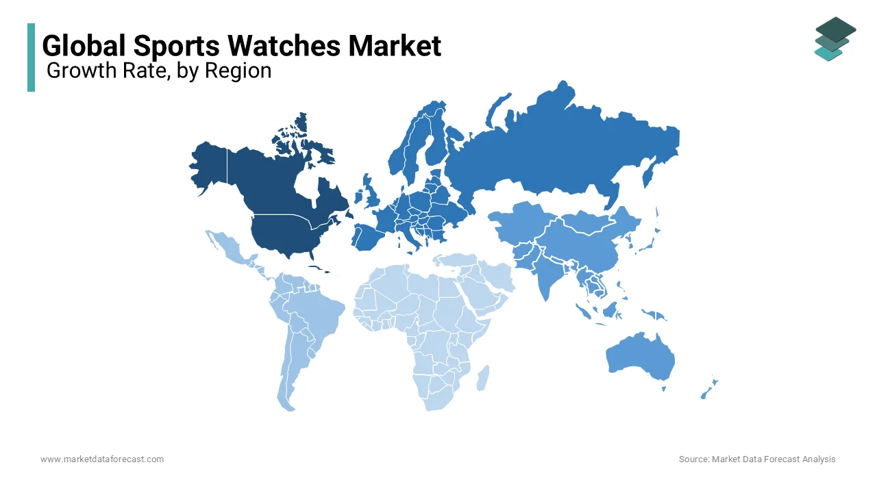 North America is expected to hold a significant share of the global sports watches market during the forecast period.