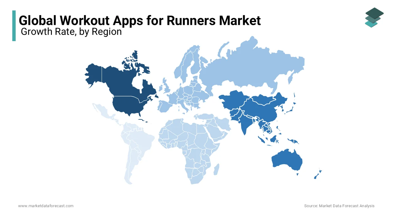 North America is expected to dominate the exercise apps for runners’ market during the forecast period.