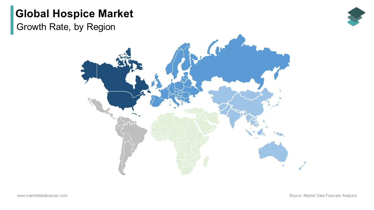 In 2024, North America is expected to have a dominant share of the global hospice market.