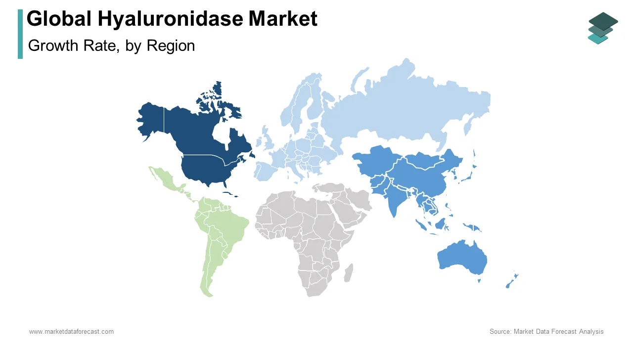 \North America played a dominant role in the global hyaluronidase market in 2024.