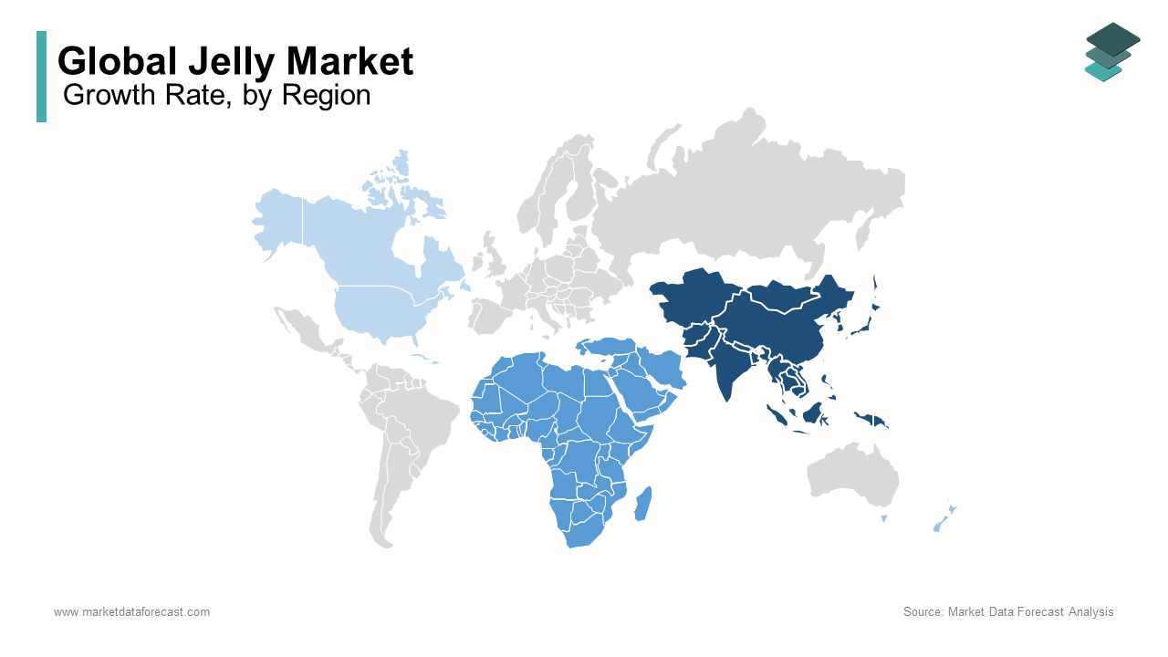 Asia-Pacific region dominated the jelly market by accounting for 35.3% of the global market share