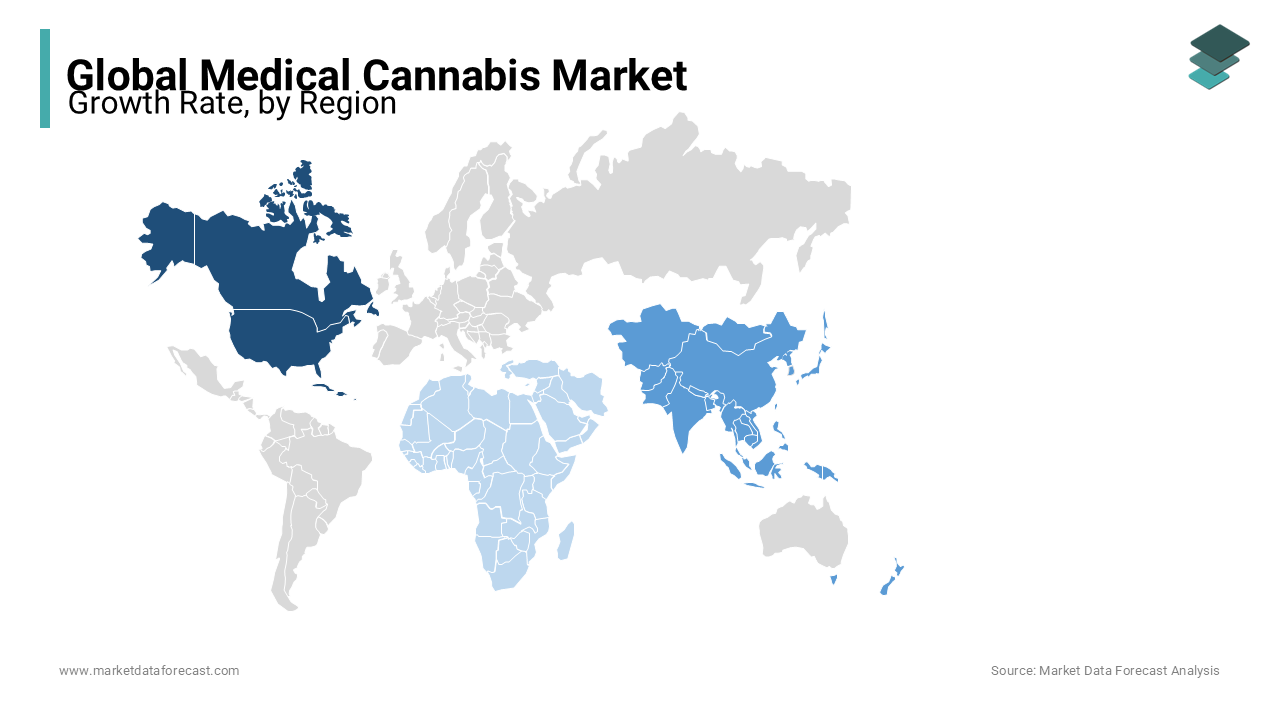 North America is the largest regional segment for medical cannabis worldwide