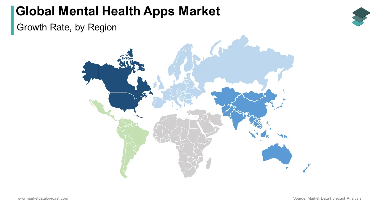 North America accounted for the most significant global mental health apps market in 2024.