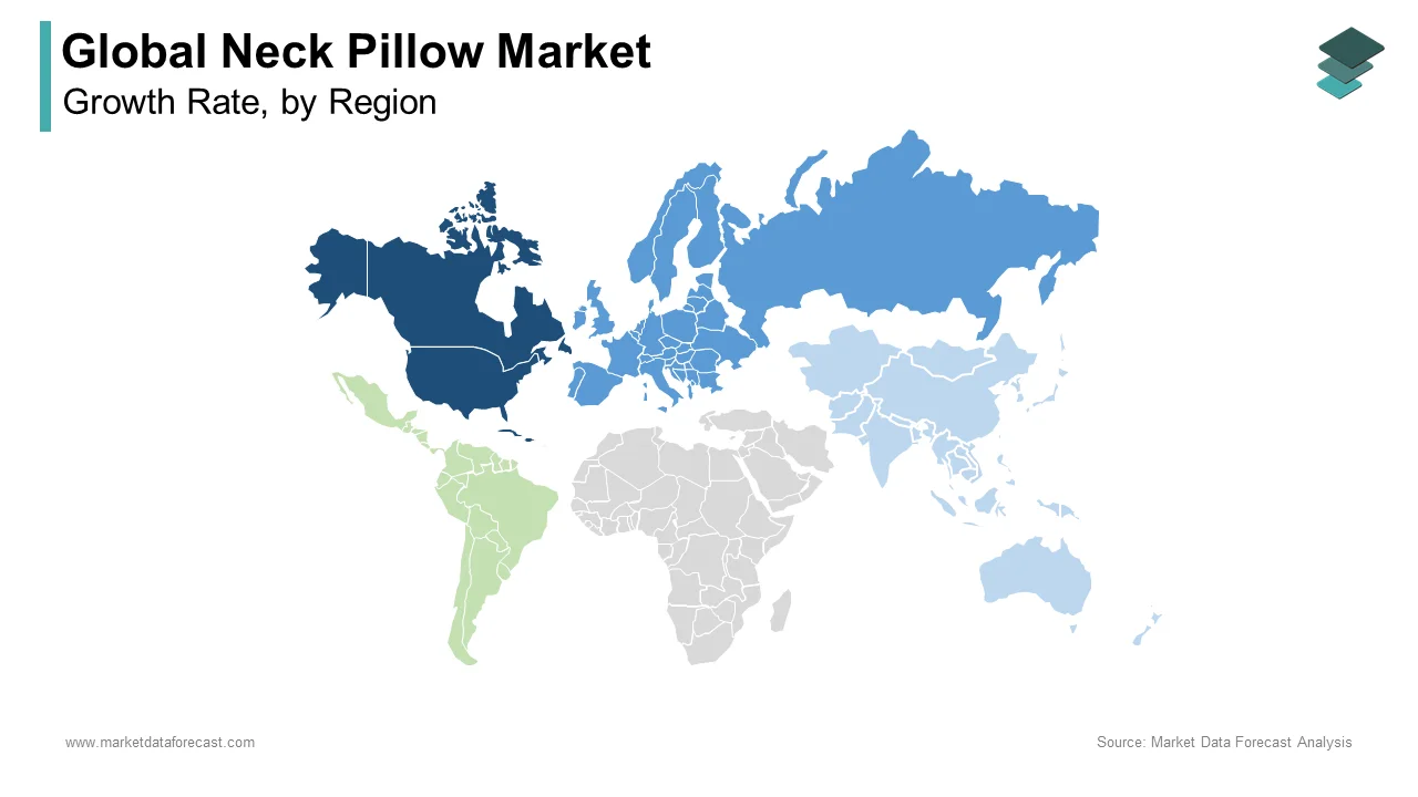 North America accounted for the highest share of the global neck pillow market in 2024.