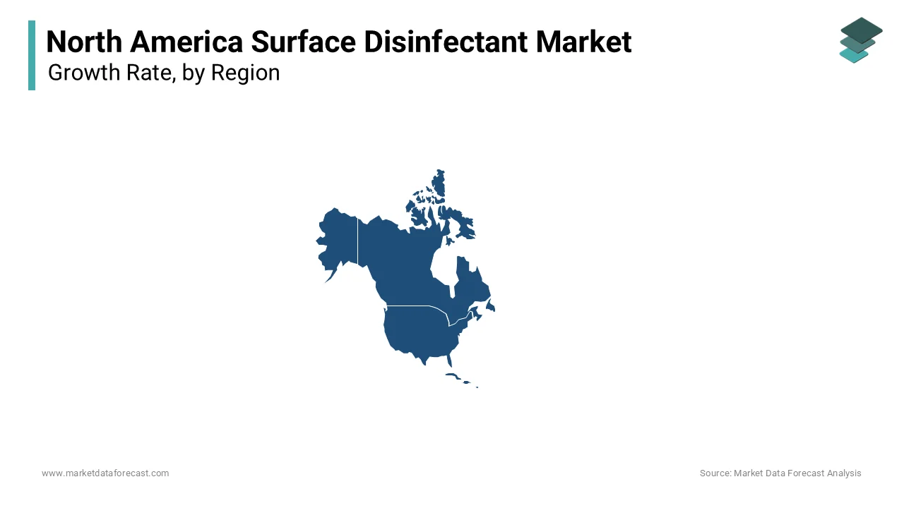 The U.S. followed by Canada are dominating the surface disinfectant market in North America.