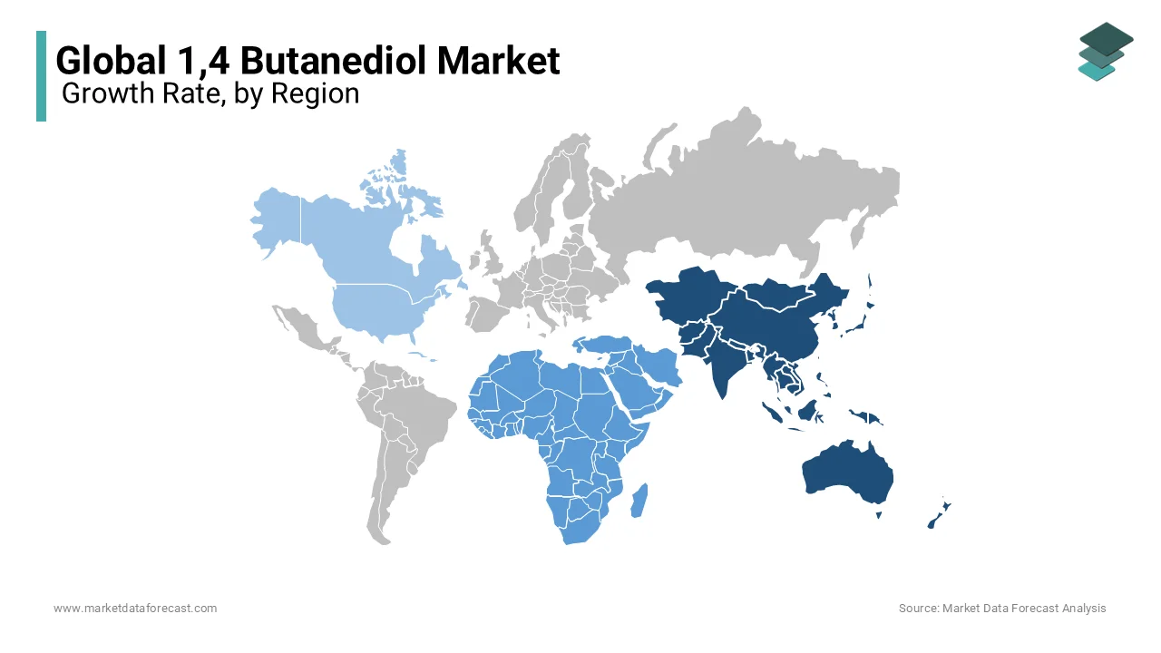 Asia Pacific dominated the 1,4 Butanediol market by holding 40.6% of the global market share in 2024