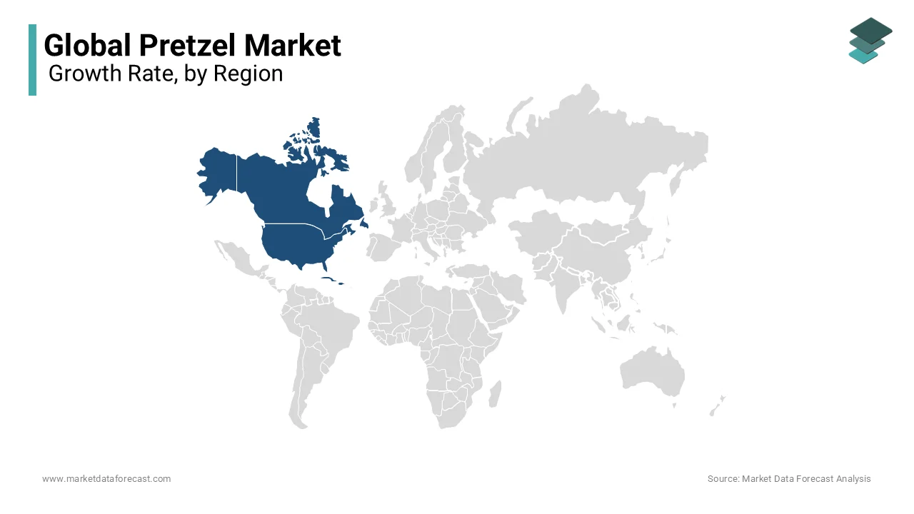 North America is the leading region of the world pretzel market during the forecast period