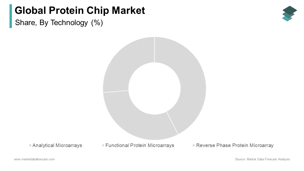 The functional protein microarray segment will dominate the protein chip market in 2024.