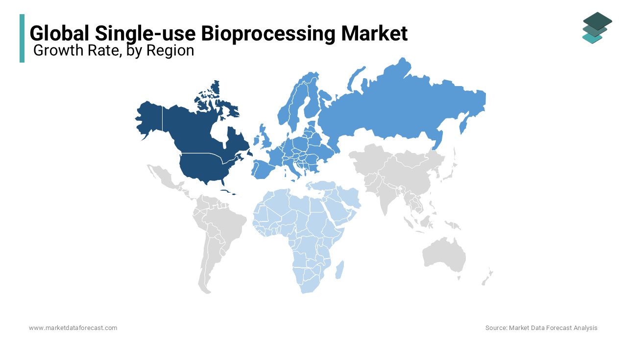 North America region will likely dominate the single-use bioprocessing market during the forecast period