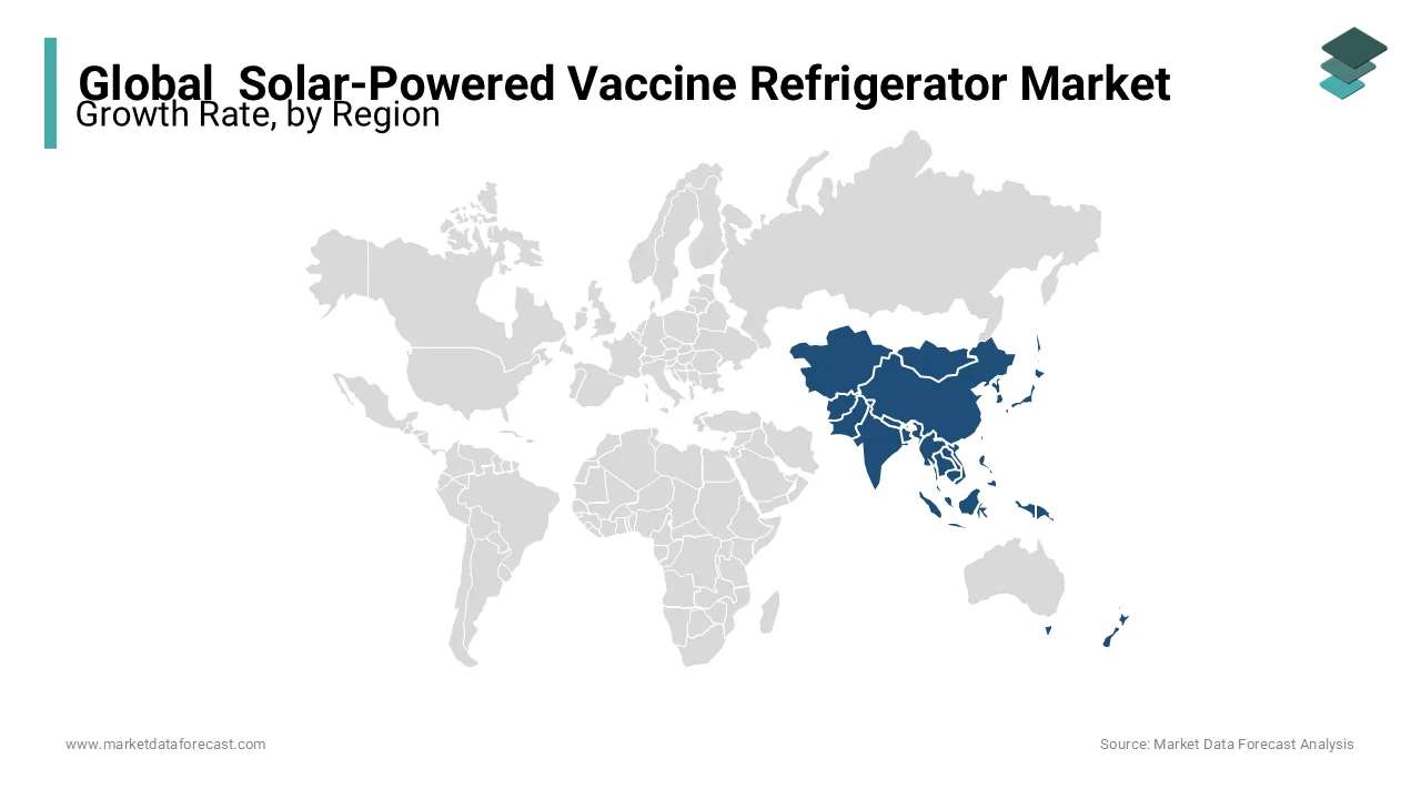 Asia-Pacific is likely to dominate the worldwide market for solar-powered vaccine refrigerators.