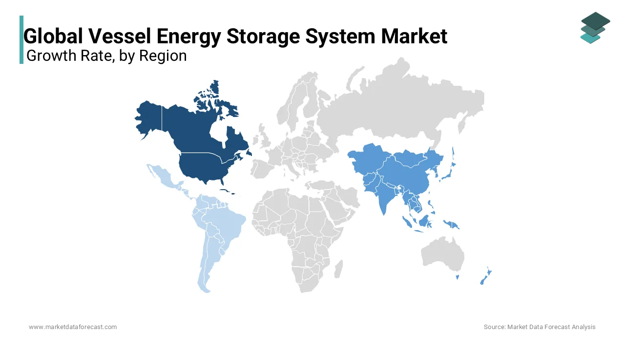 North America is growing in ship energy storage systems, driven by trade expansion and regulations