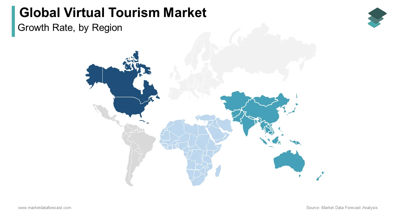 North America captured the leading share of the global virtual tourism market in 2024.